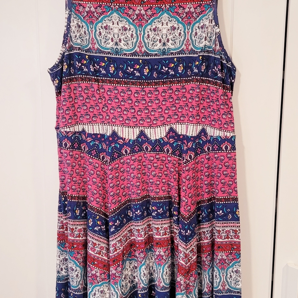 Torrid Multicolored Print Sleeveless Jersey Skater Dress